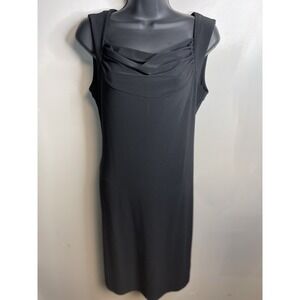 NWT Dana Buchman Sleeveless Black Cowl Neck Mini Sheath Dress Women's Size S